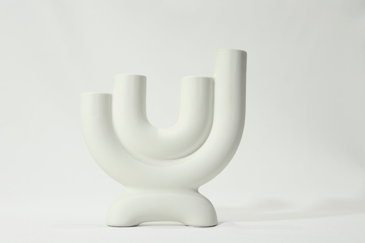 White Pillar Candle Holder