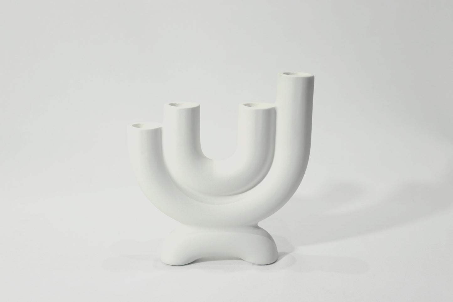 White Pillar Candle Holder