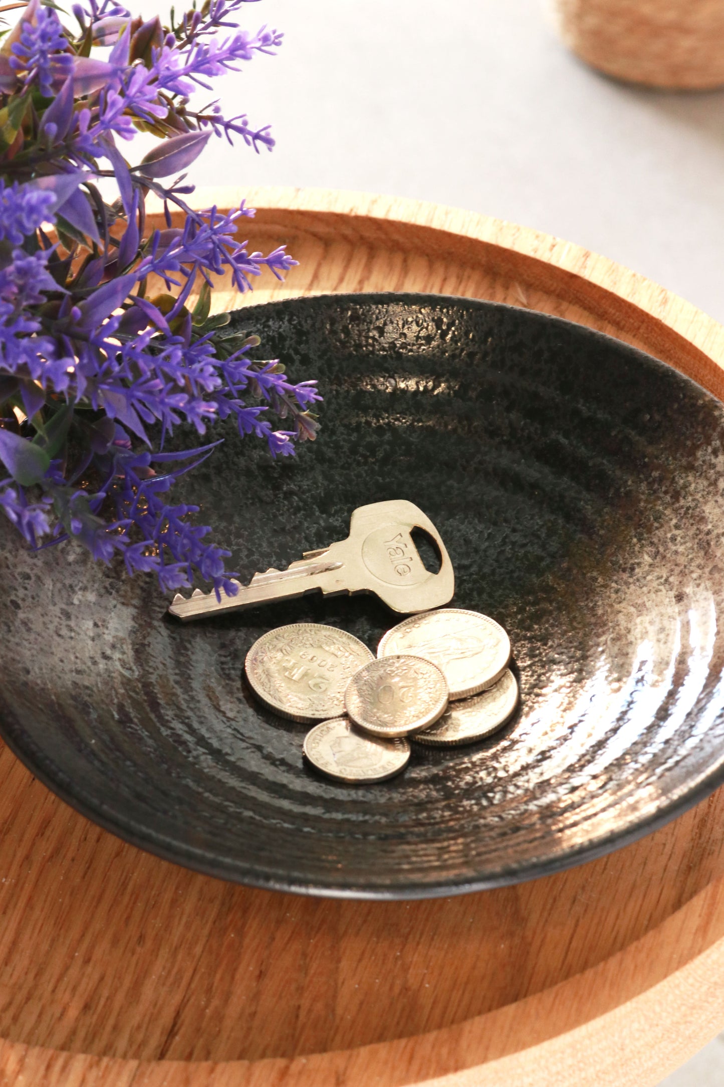 Black & Gray Textured Key Bowl